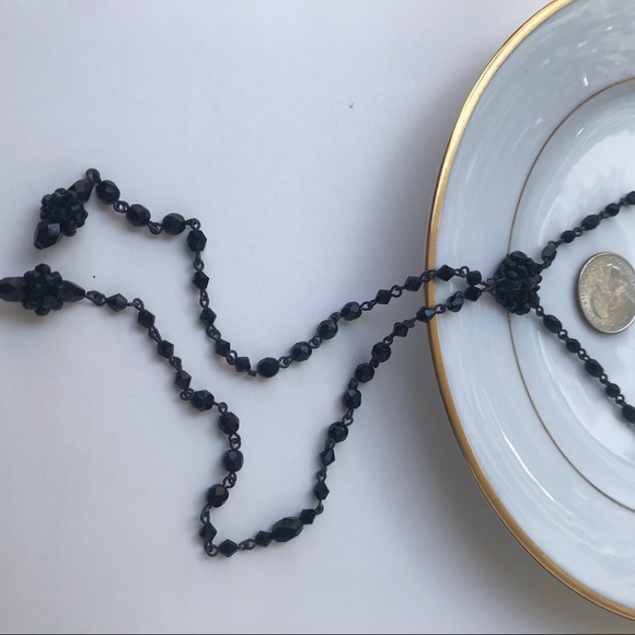 Black tassel choker. Liz Claiborne 15” length with 9” tassels - Picture 11 of 11